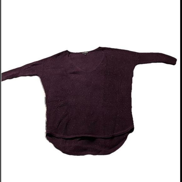 Express Purple V-Neck Sweater - Picture 1 of 7